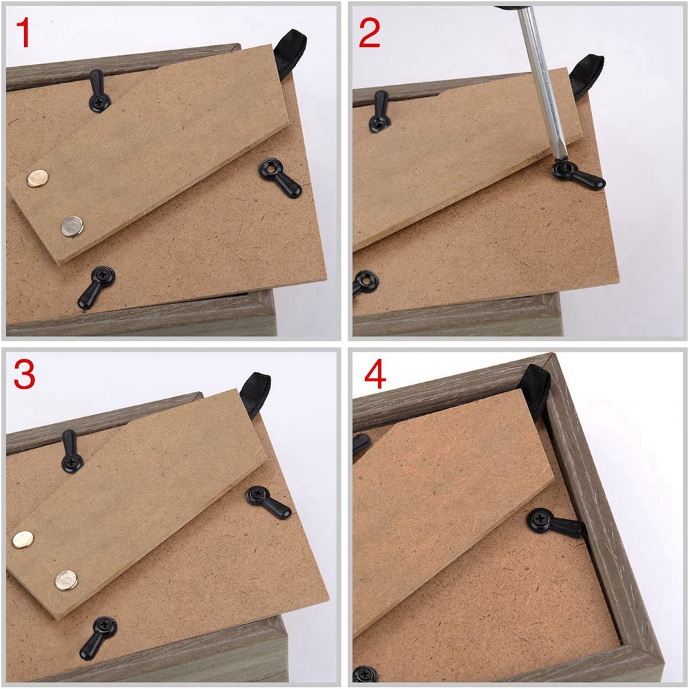 Bamboo Photo Frame - مجموعة مشابك زر الانعطاف لإطار الصورة
