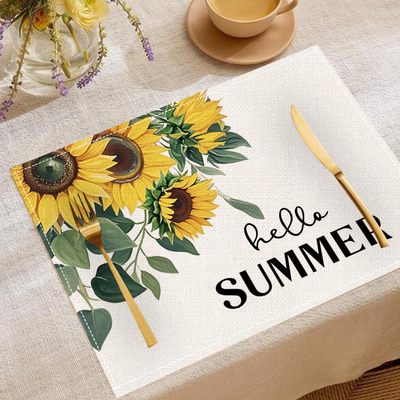 Linen Table Runner - 5 قطع من مفارش الطاولة الزهرية
