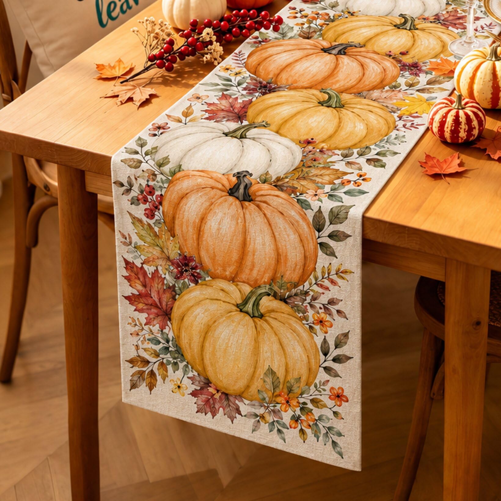 Linen Table Runner - مفرش طاولة للهالوين بتصميم قوطي عتيق