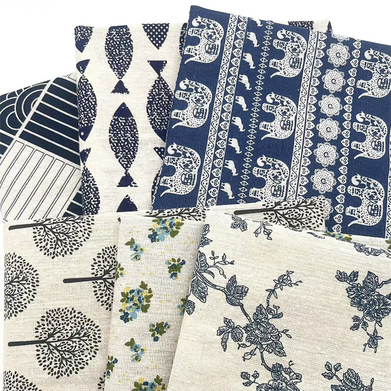 قماش قطني كتان أزرق بنقوش زهور - مراجعة Linen Table Runner وسعره