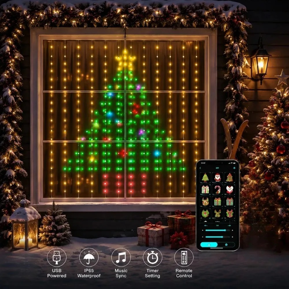 أضواء ستائر عيد الميلاد بتقنية - مراجعة Home Decor Free App وسعره
