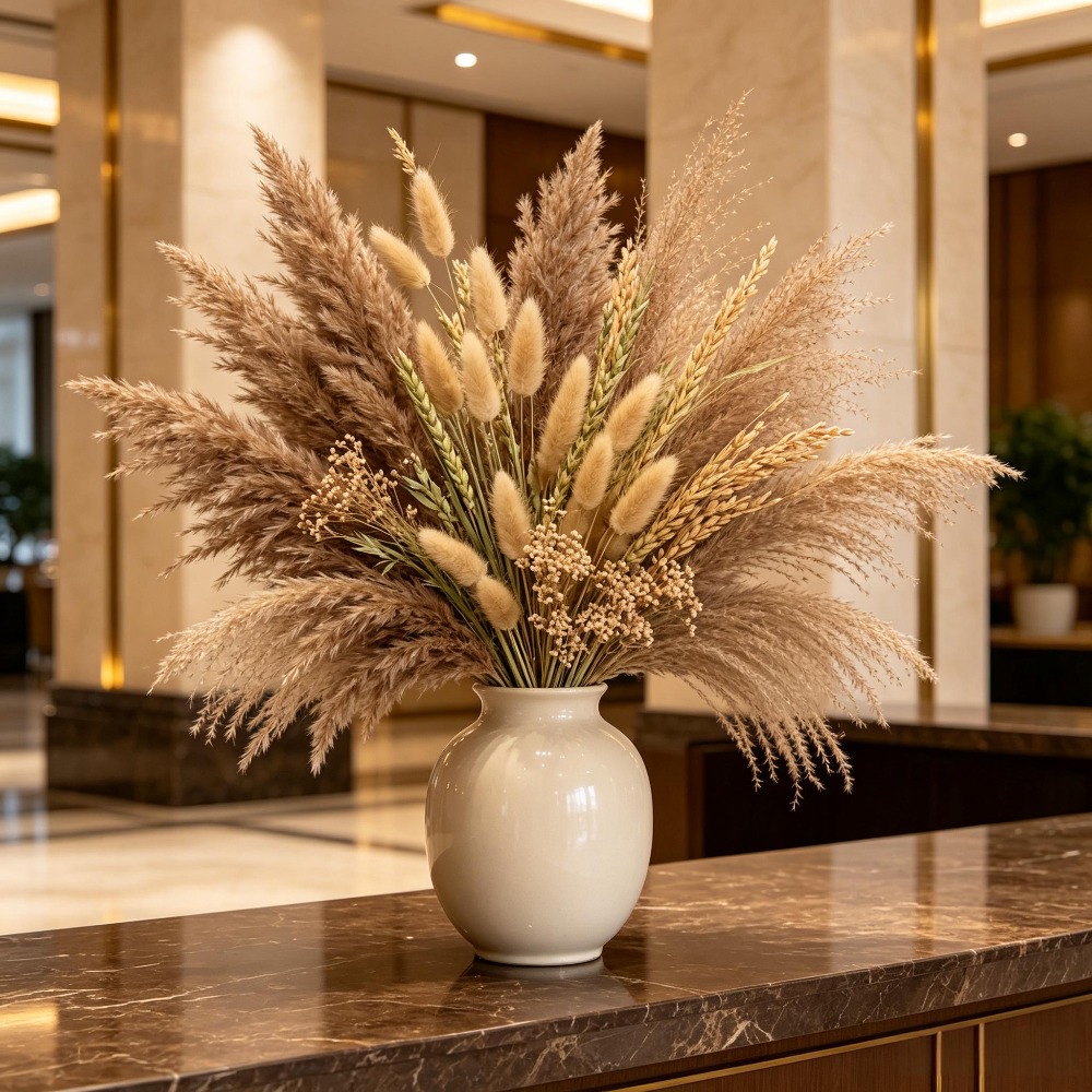 باقة زهور مجففة متنوعة، عشب ال - مراجعة Pampas Grass Decor وسعره