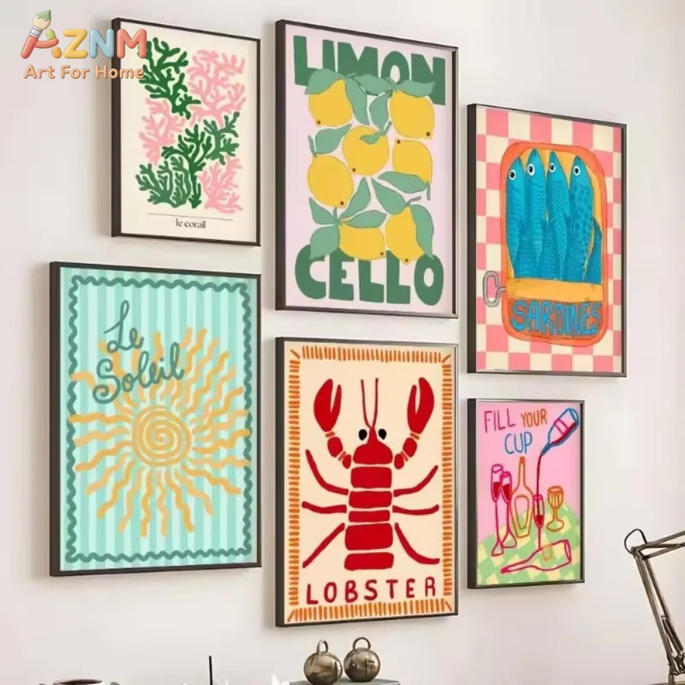لوحة فنية ملونة من AZNM بتصميم - مراجعة Home Decor Y2K وسعره
