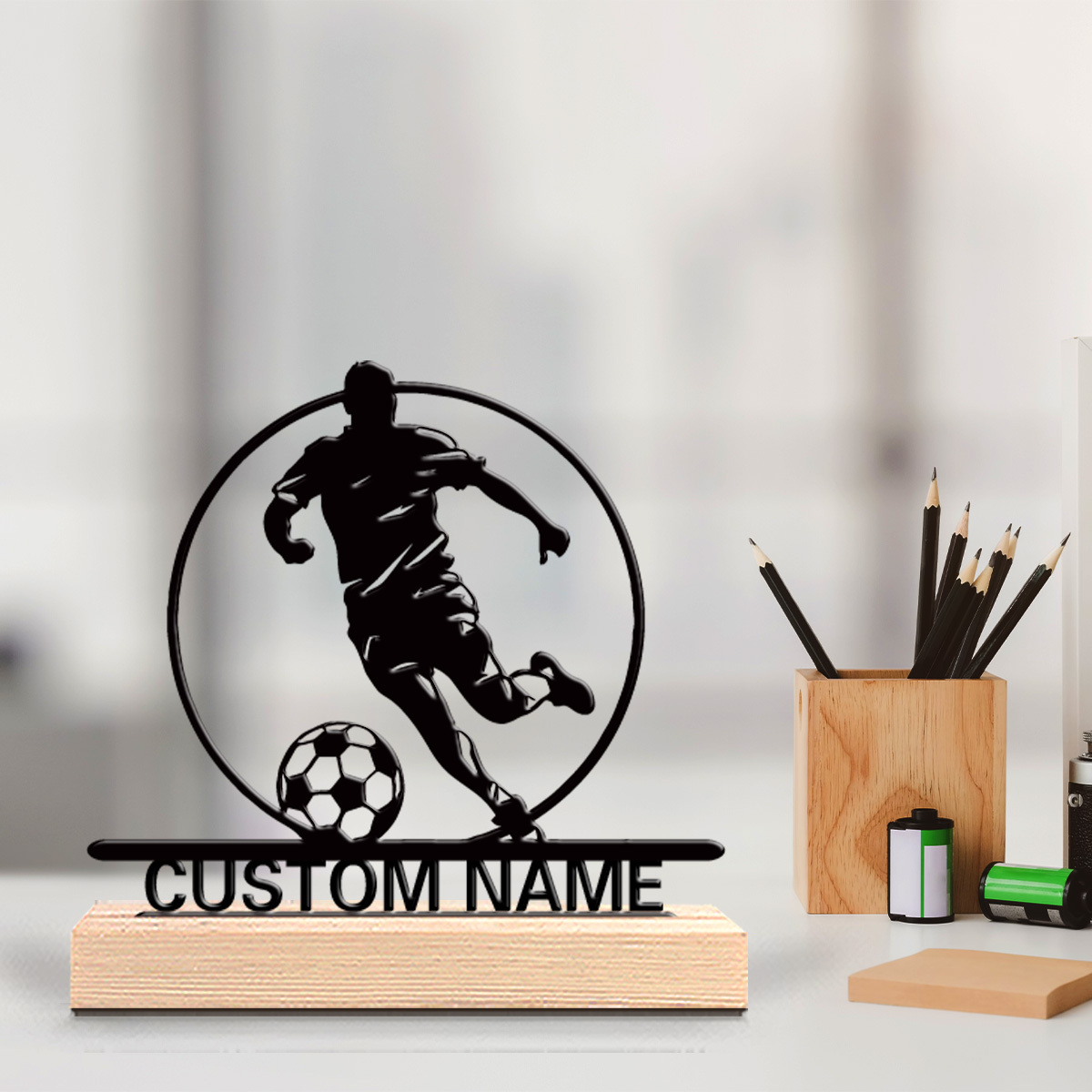 تمثال معدني مخصص للاعب كرة قدم - مراجعة Home Decor Theme وسعره